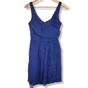 J crew navy blue 100% mulberry silk a line dress size 4